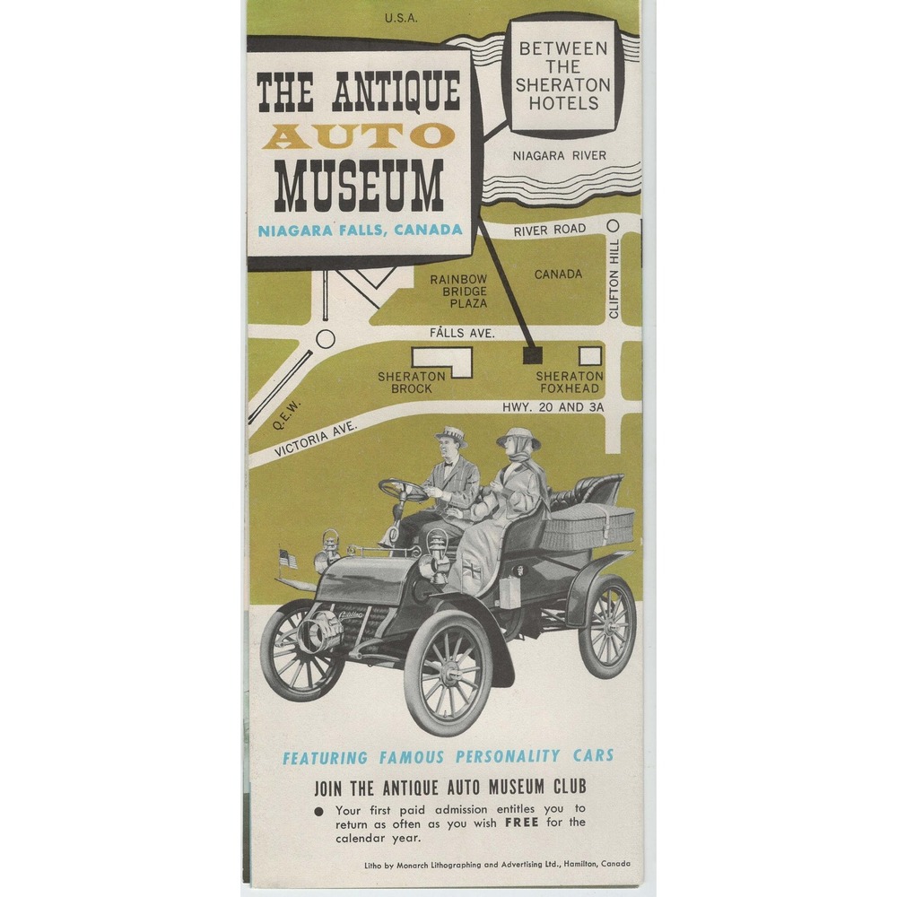 Vtg Antique Auto Museum Niagara Falls Ontario Canada Travel Brochure Pamphlet - Picture 2 of 3